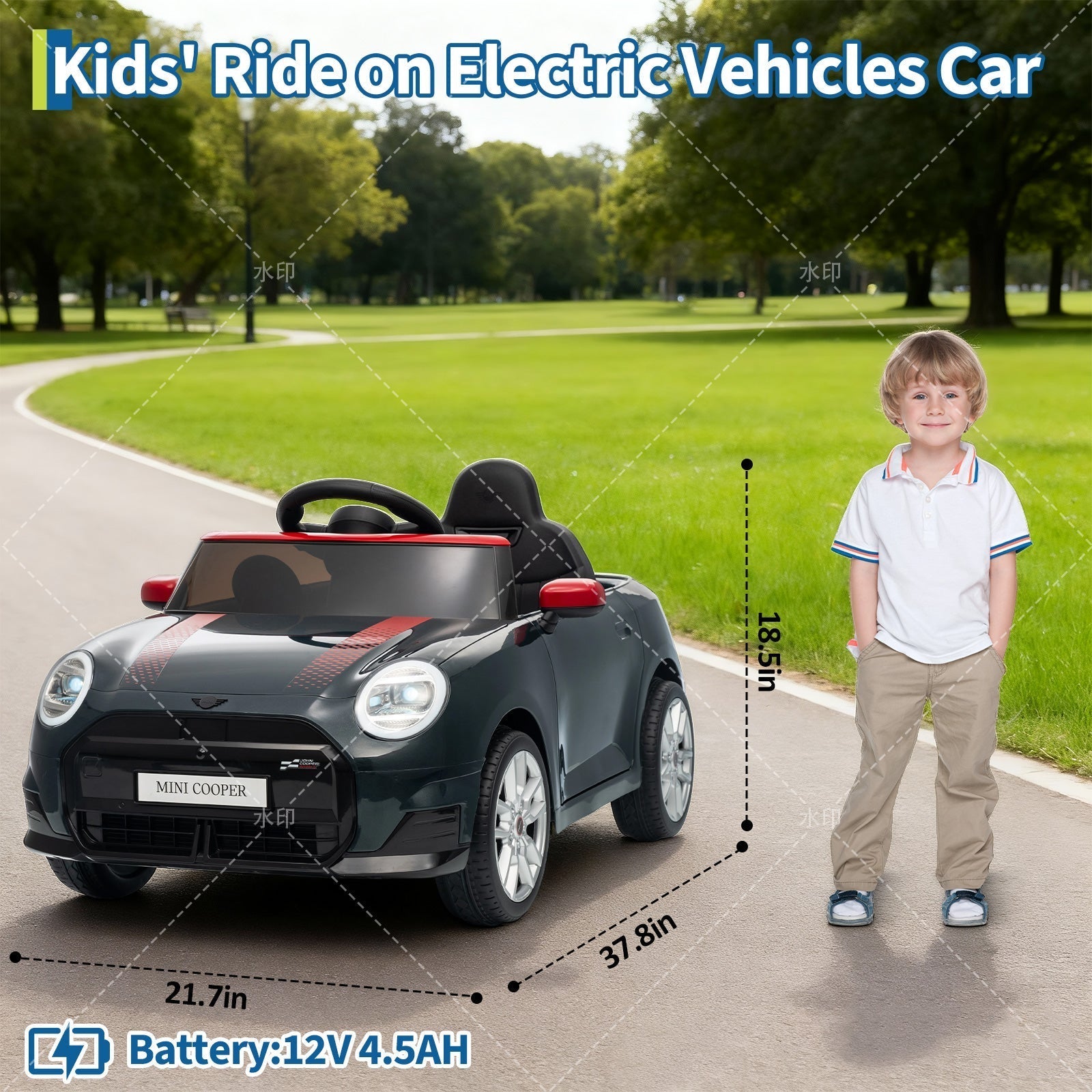 Garvee 12V BMW Mini Cooper Licensed Electric Ride-on Car for Kid, Powered by 4.5Ah Battery, Includes Positive Energy Charger, Wheels, Remote Control with Factory-Paired Code