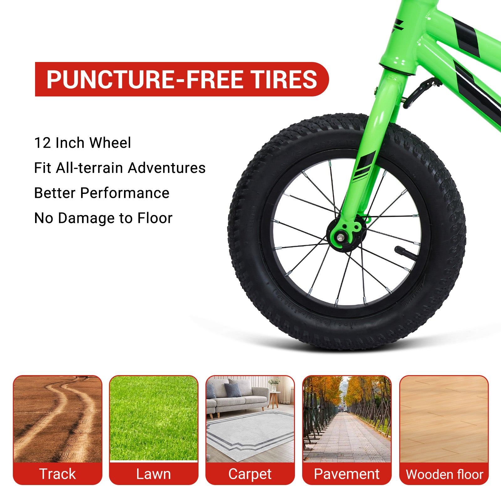 Garvee Lightweight Balance Bike for Toddlers 2-6 Years - No Pedal Design, Adjustable Handlebar & Seat, Aluminum Frame, EVA Tires (Green)