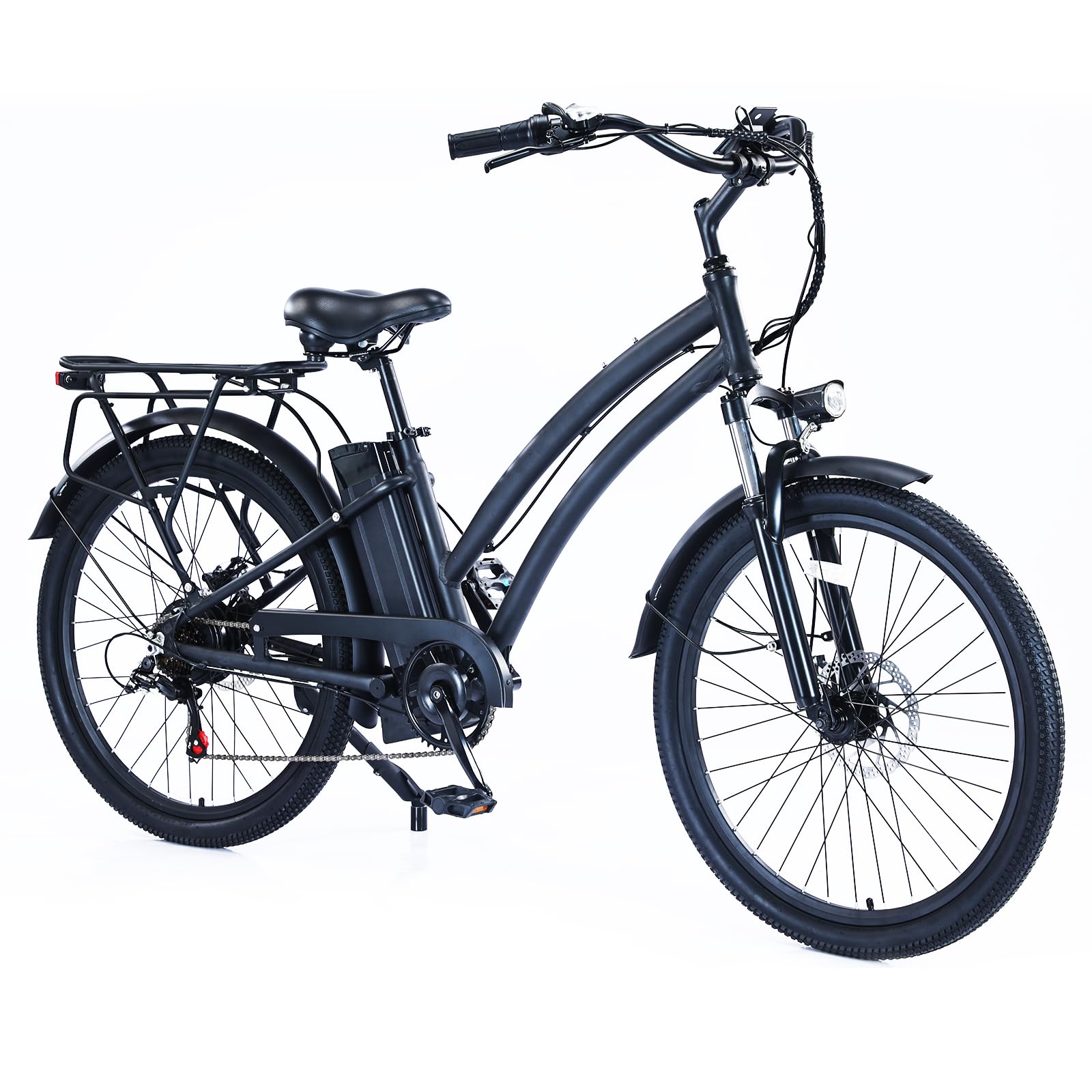 Garvee Beach E-Bike, 500W Brushless Motor, 26" Mountain Bike, 48V/13Ah Removable Battery, Max Speed 32 MPH, 7 Gears, Dual-Disc Brakes, Suitable for Adults
