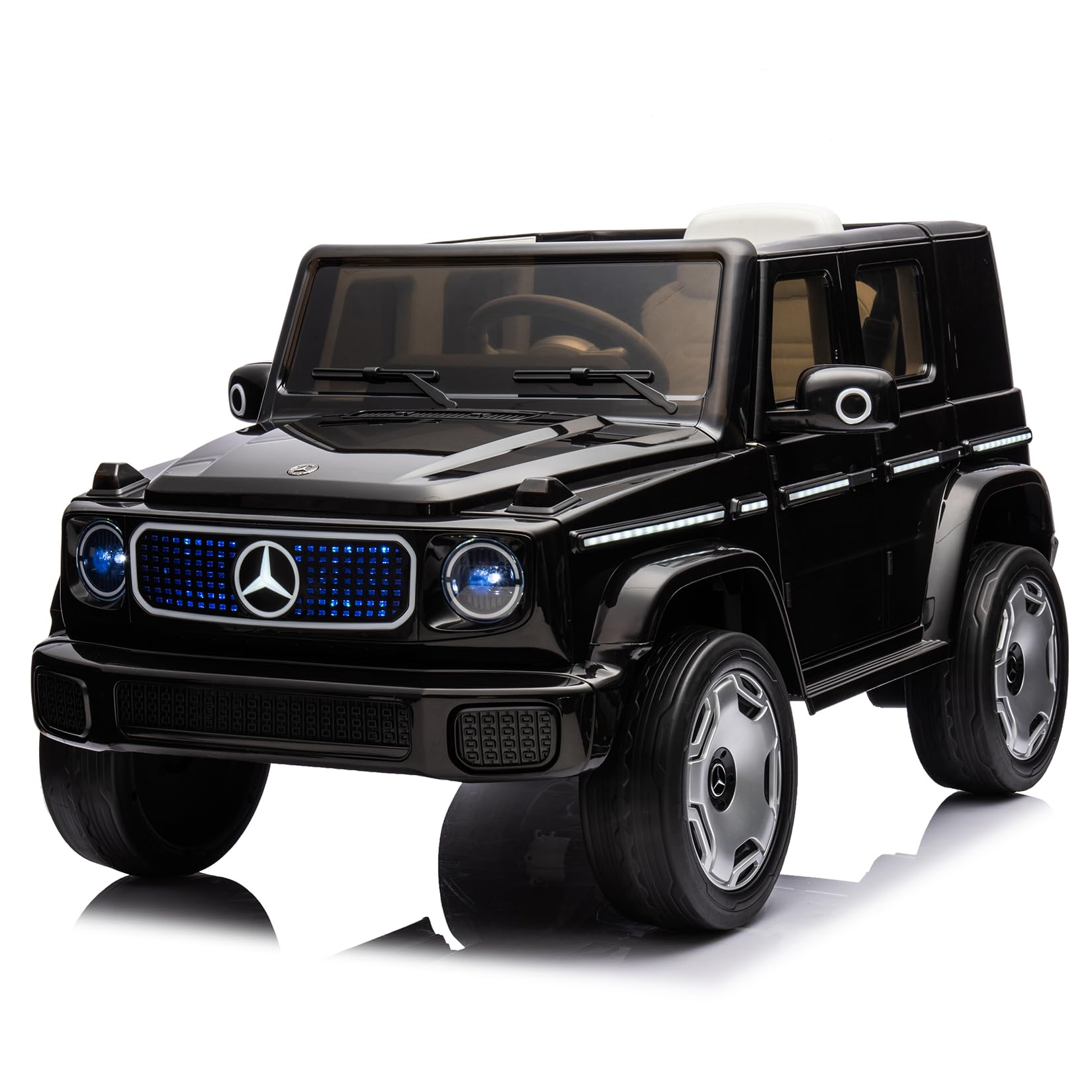 Garvee 12V Mercedes-Benz EQG Kids Ride-On: Dual Motors, 4.0 MPH, LED, USB/BT Music, Remote Control, Soft Start, for Ages 3-7
