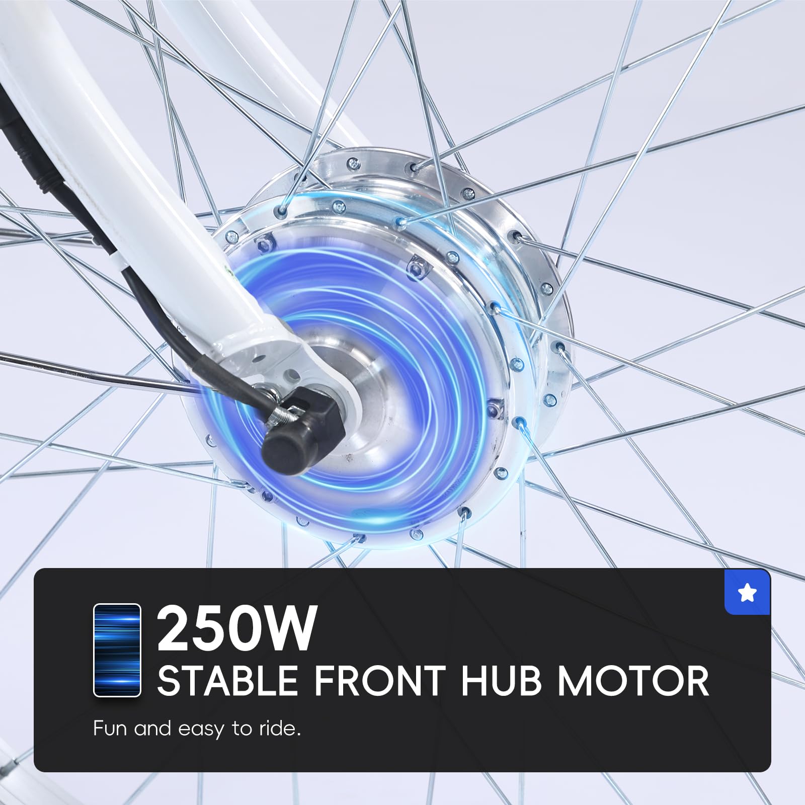 Garvee Adult Tricycle 7-Speed 26-Inch 3-Wheel Bike with Basket 250W Motor 36V Battery LED Headlight for Women Seniors Men