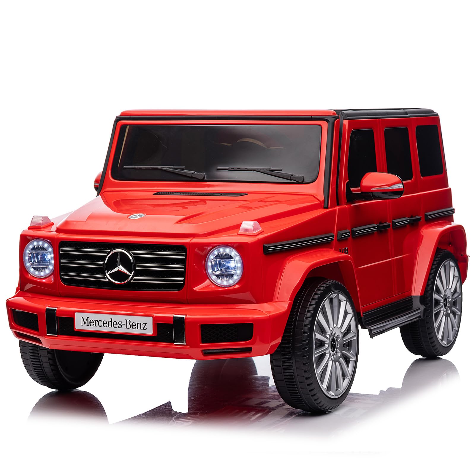 Garvee 12V Kids Ride On Car, Licensed Mercedes-Benz G500 Electric Vehicles w/Parent Remote Control, 4xSpring Suspension, 3 Speeds, Rocking, LED Lights, Battery Powered Ride on Toy for Boys Girls, Red