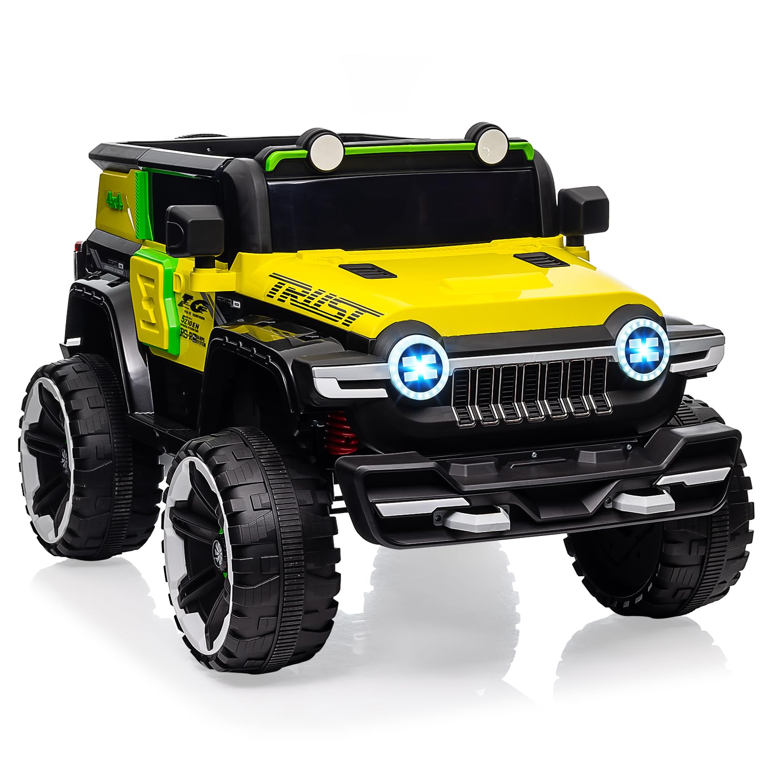 Garvee Ride - P Series: 12V 2-Seater Kids Ride On Car with Remote Control & Music - Yellow