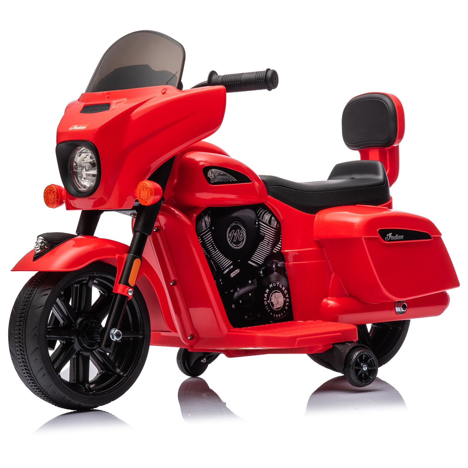 Garvee Ride - B Series: 6V Ride-On Motorcycle for Kids, Electric Dirt Bike with USB, Music, Headlight - Red
