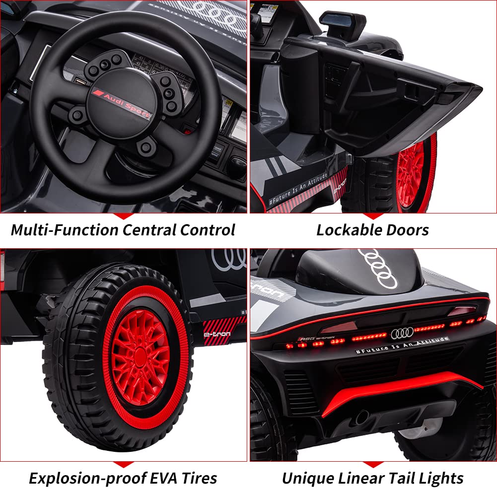 Garvee 12V RS E-tron Kids Ride-On Car: Remote Control, Dual 35W Motors, Spring Suspension, LED Lights, Horn, EVA Tires, for Ages 3-8
