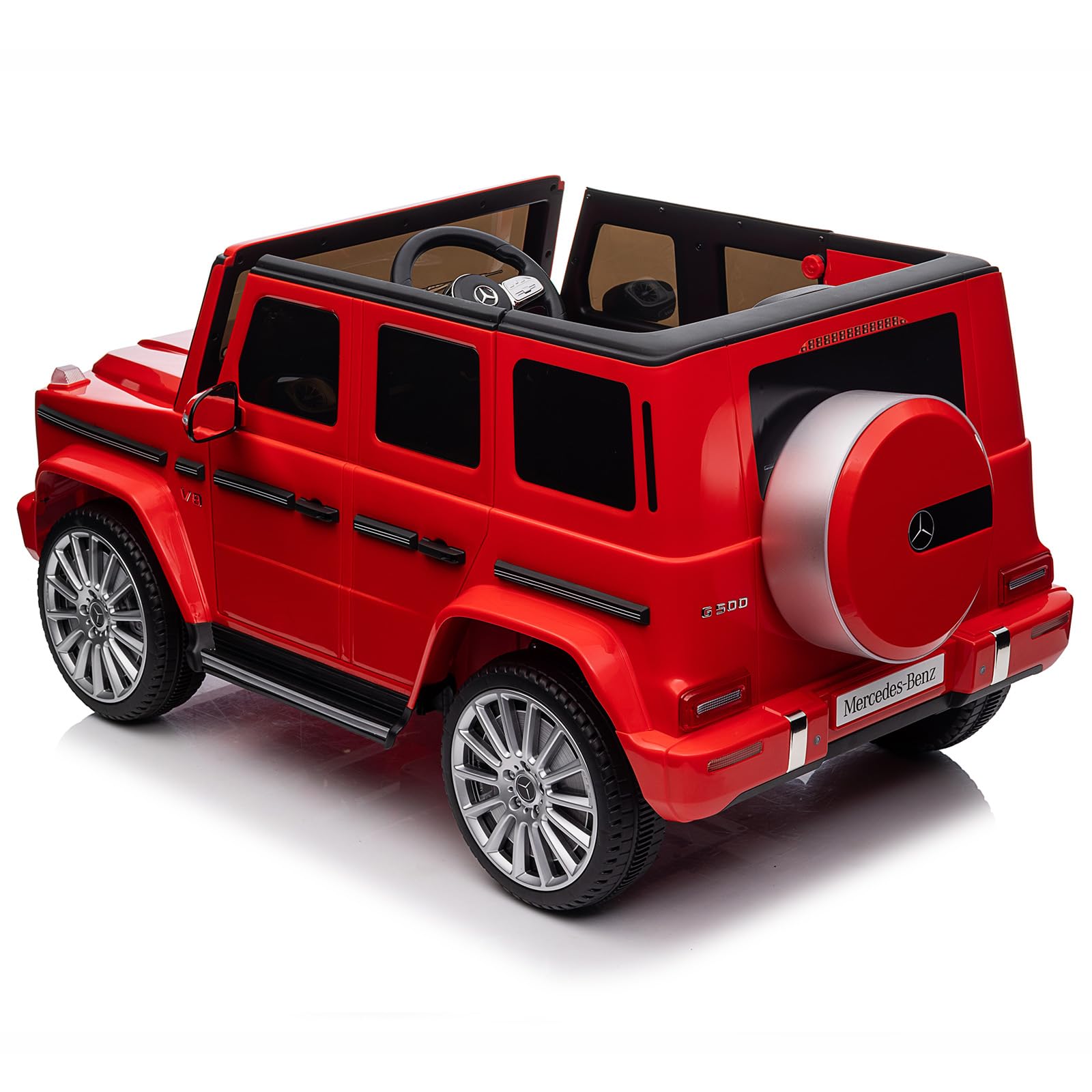 Garvee 12V Kids Ride On Car, Licensed Mercedes-Benz G500 Electric Vehicles w/Parent Remote Control, 4xSpring Suspension, 3 Speeds, Rocking, LED Lights, Battery Powered Ride on Toy for Boys Girls, Red