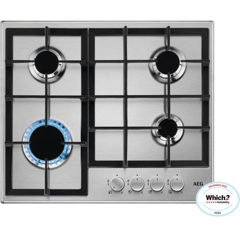 AEG Series 3000 HGE64200SM 60cm Slim line Gas Hob Stainless Steel
