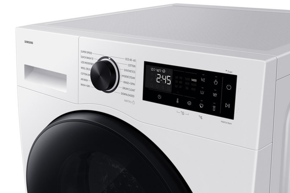 Samsung Series 5 WD90HG5U34BEEU Ecobubble AI Energy 9kg+6kg 1400 Spin Washer Dryer White
