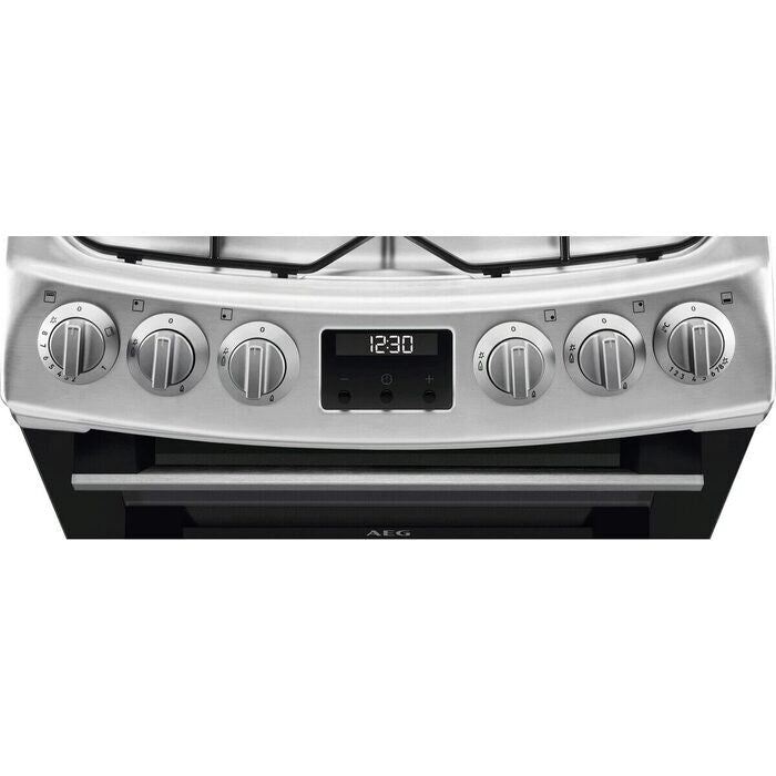 AEG CGX1130ACM 55cm Freestanding Gas Cooker with Double Oven in Stainless Steel