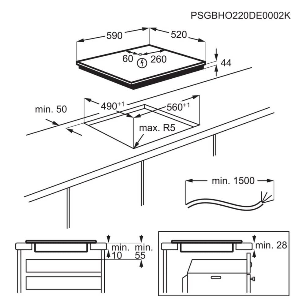AEG Series 5000 TN64IA04FB 60cm Induction Hob