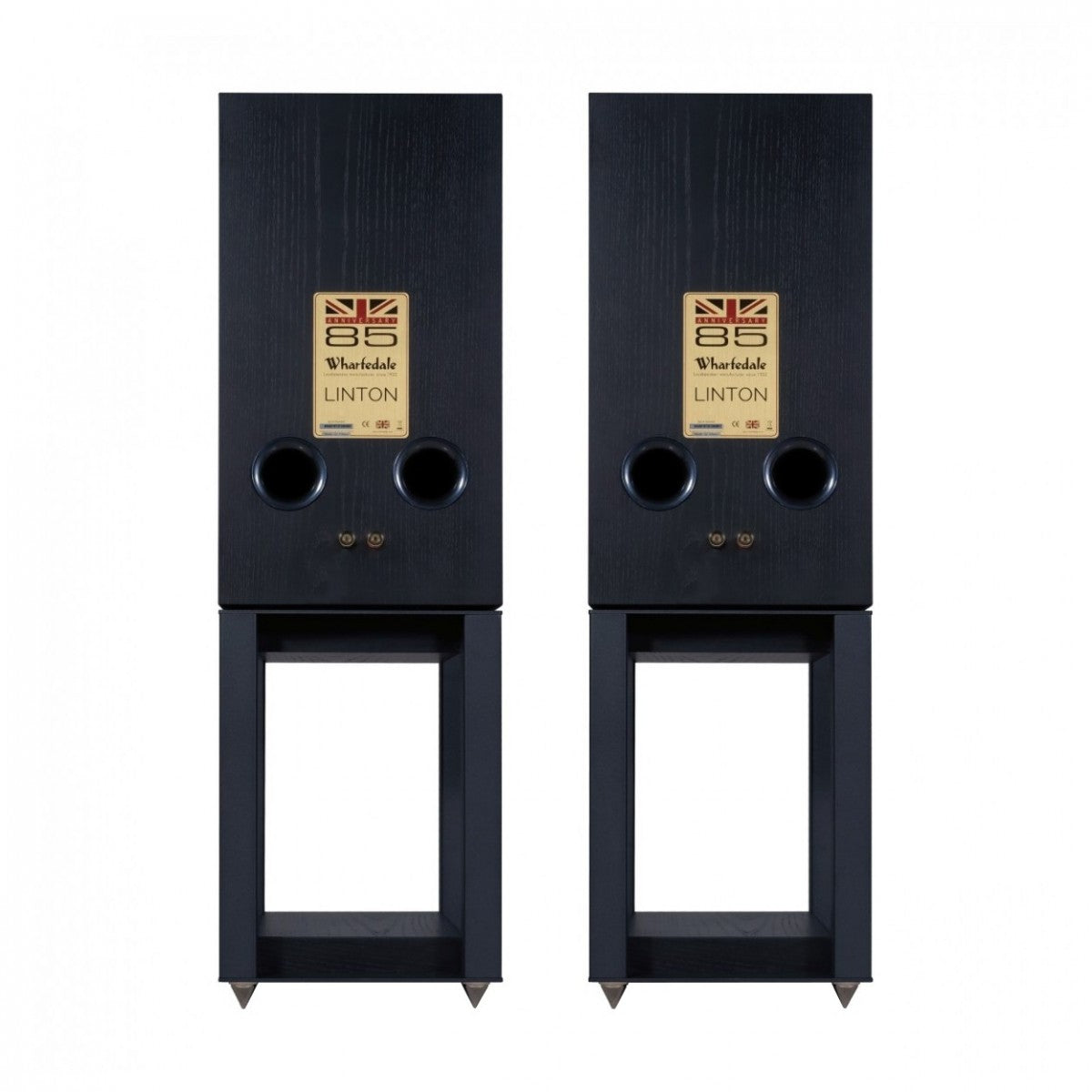 Arcam A5+ Integrated Amplifier with Wharfedale Linton Heritage Standmount Speakers with Matching Stands - Black