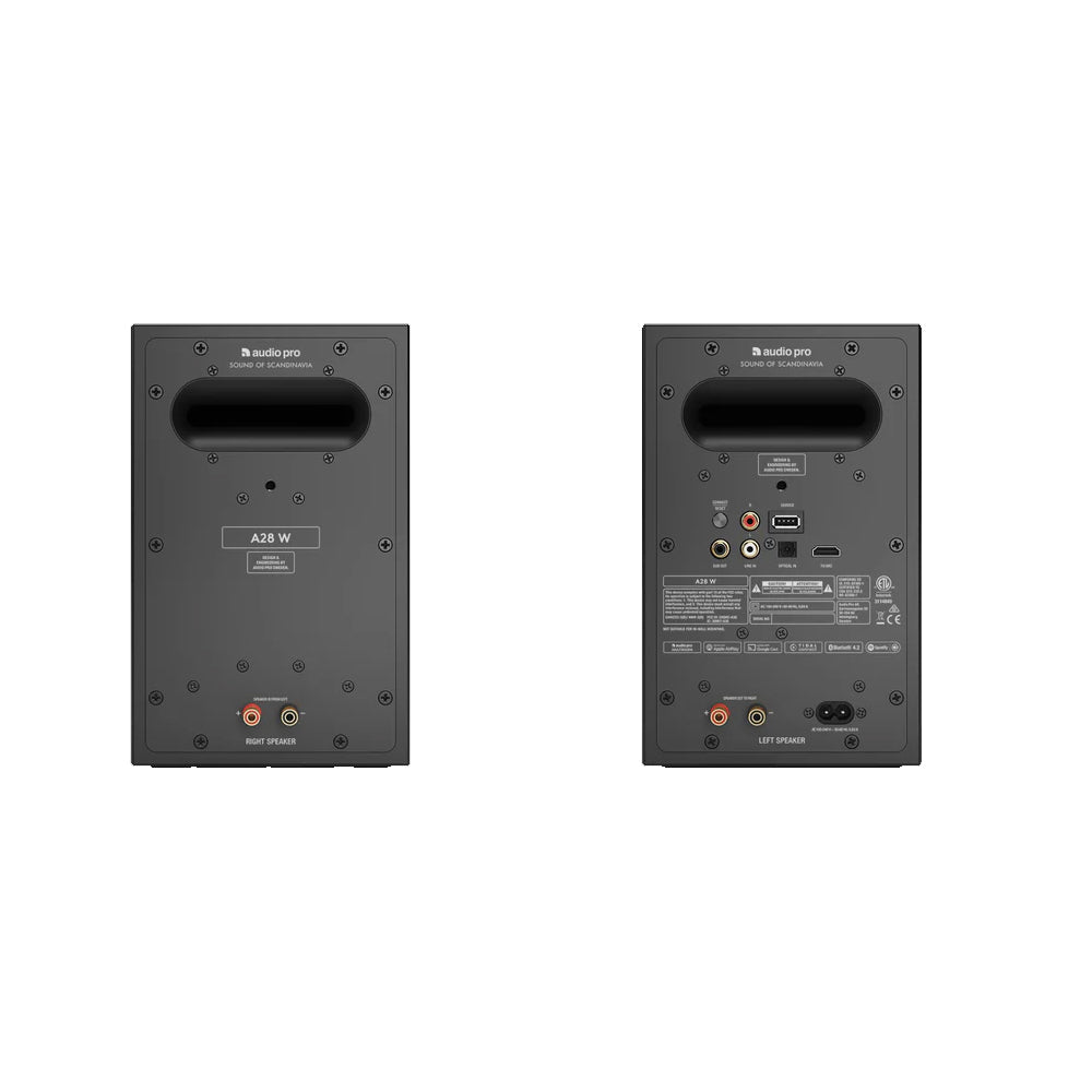 Audio Pro A28 W Wireless Multiroom Active Bookshelf Speakers Pair - Black