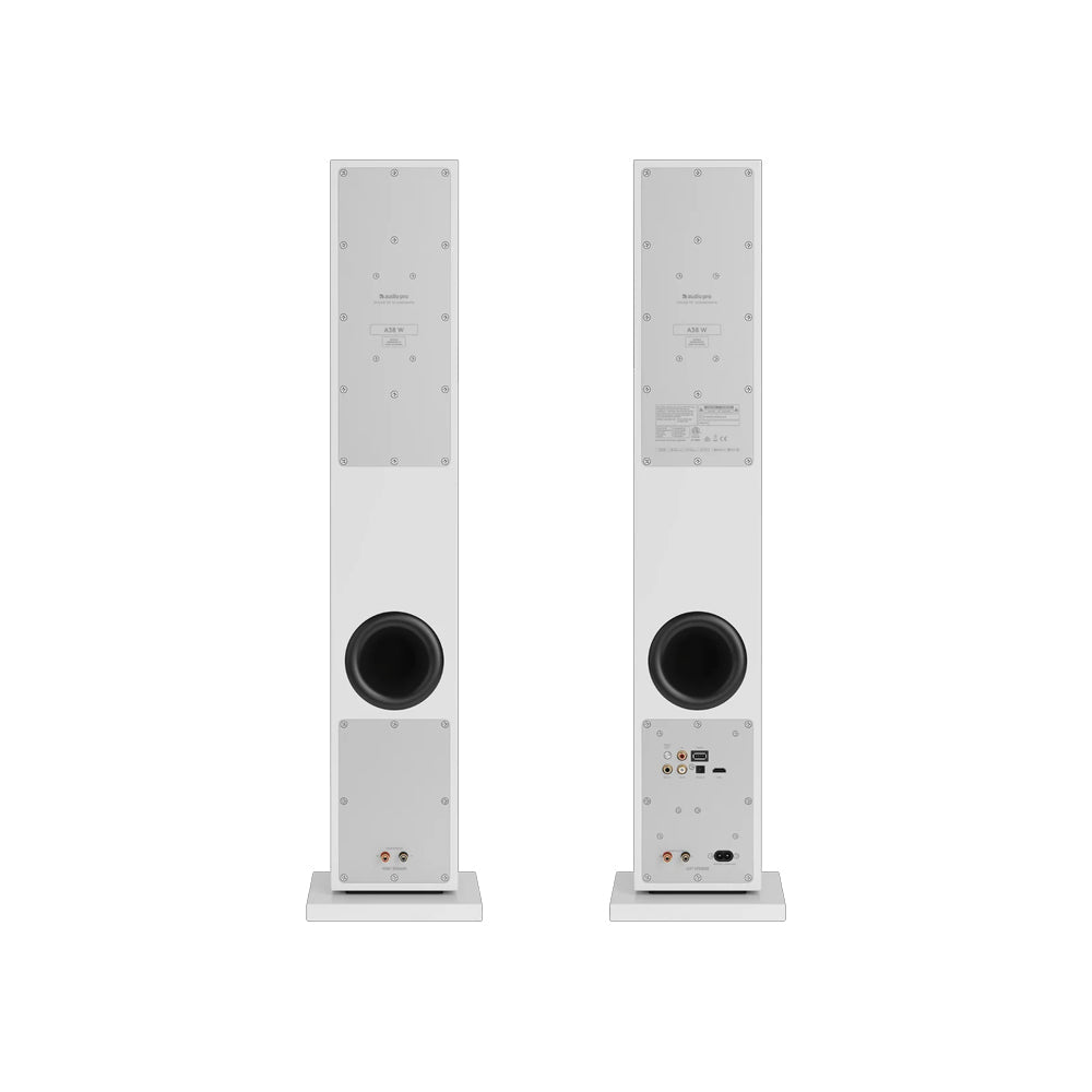 Audio Pro A38 W Wireless Multiroom Bluetooth Floorstanding Speakers Pair White