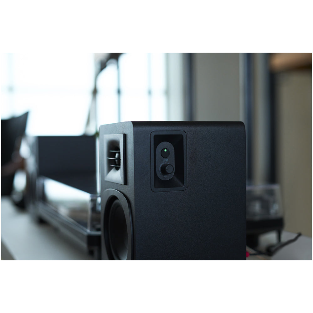 Audio Technica AT-SP3X Powered Bluetooth Bookshelf Speakers with AT-ST3 Stands Pair - Black