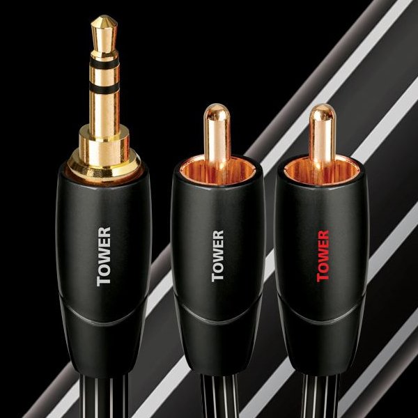 AudioQuest Tower 1M Male 3.5mm to RCA Analog Audio Interconnect Cable