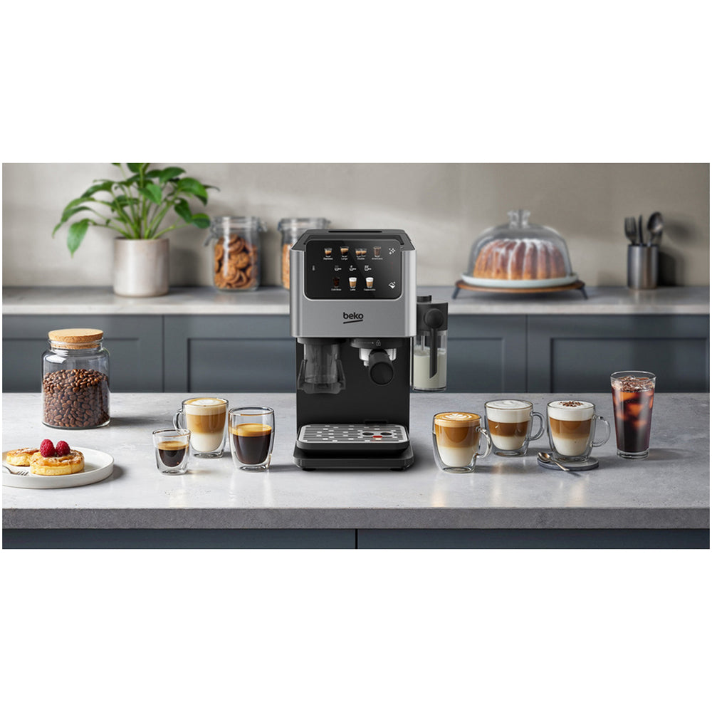 Beko CED7524X Espresso Machine with Integrated Grinder and Milk Cup Silver