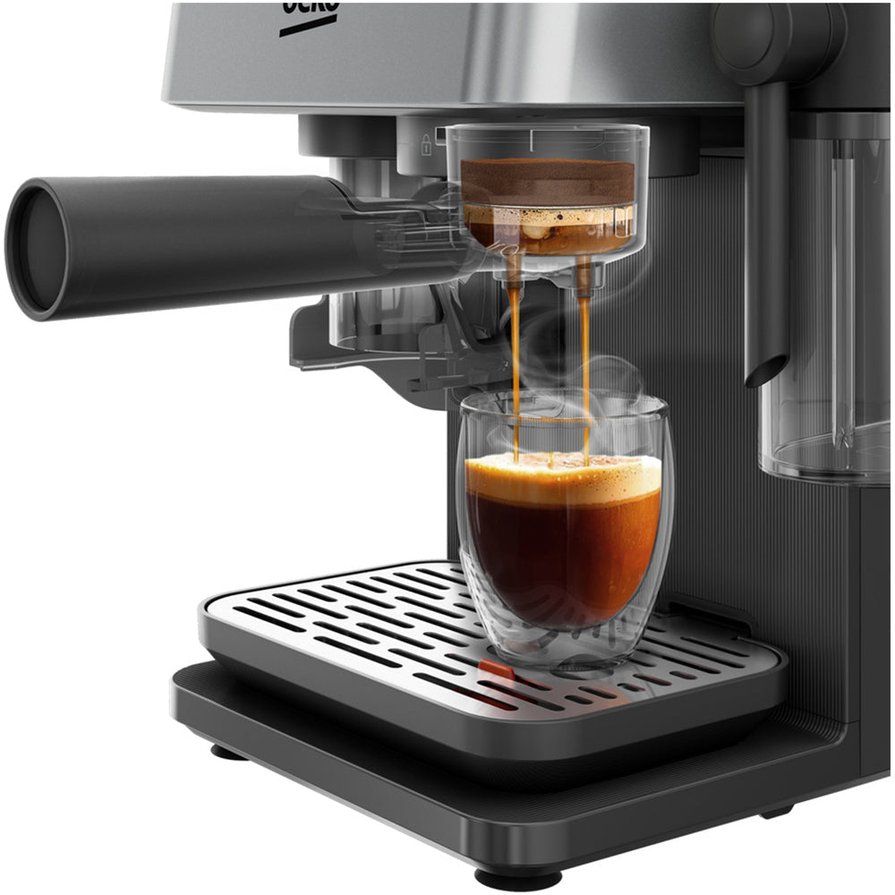 Beko CED7524X Espresso Machine with Integrated Grinder and Milk Cup Silver