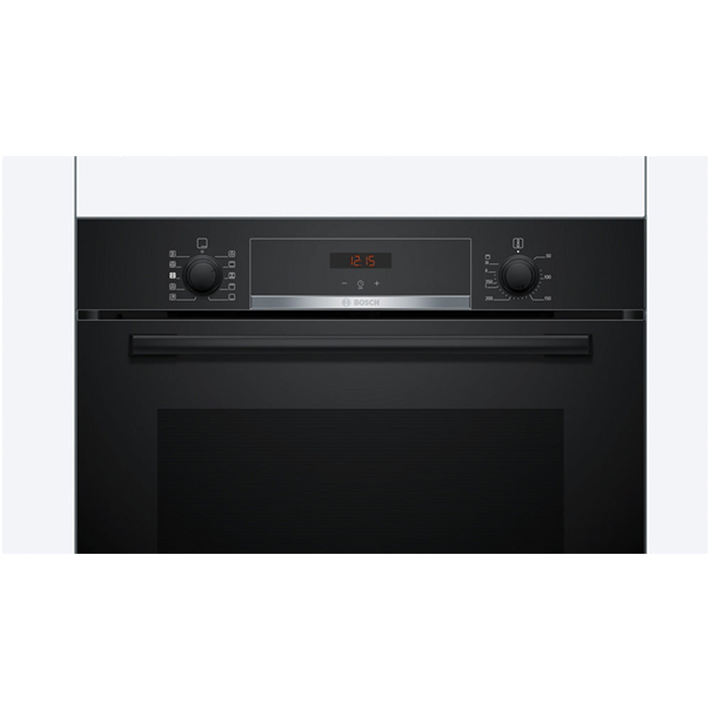 Bosch HQA534BB3B 60cm Series 4 Electric Built in Single Oven with Added Steam Function in Black