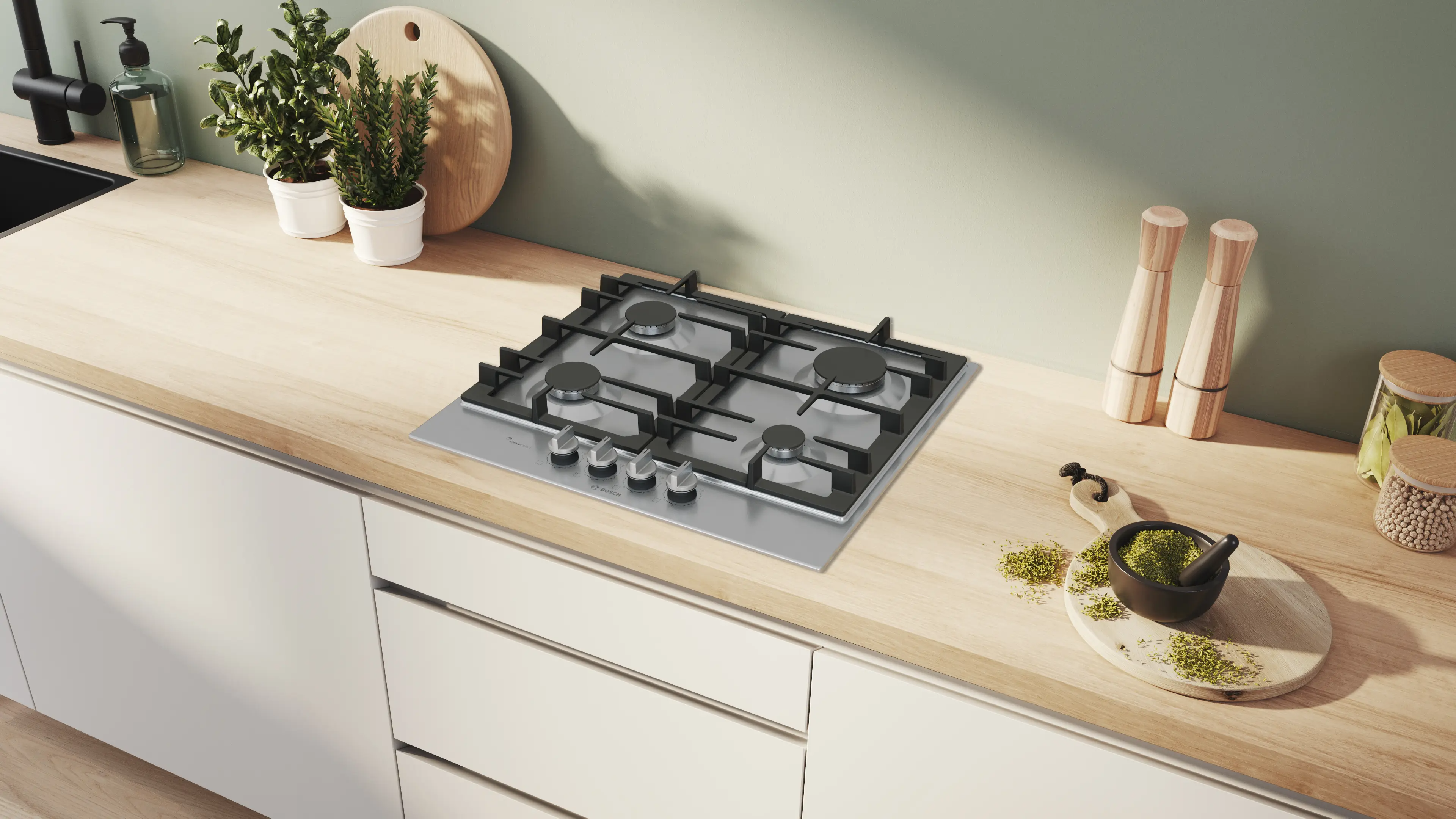 Bosch Series 6 PCP6A5I90 60cm Gas Hob Stainless Steel