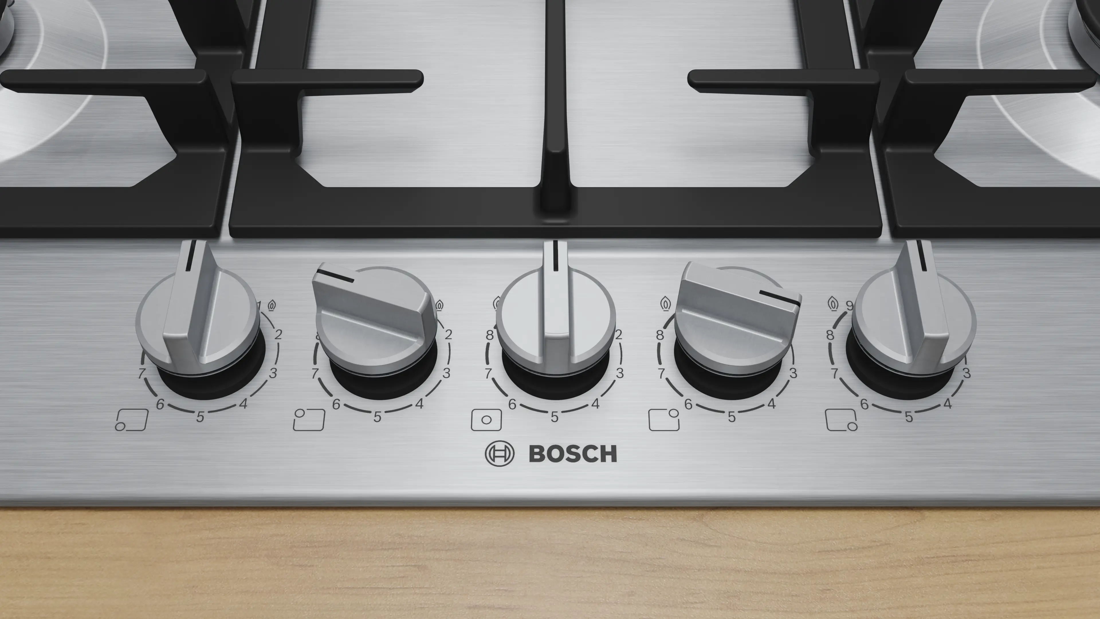 Bosch Series 6 PCQ7A5I90 75cm Gas Hob Stainless Steel