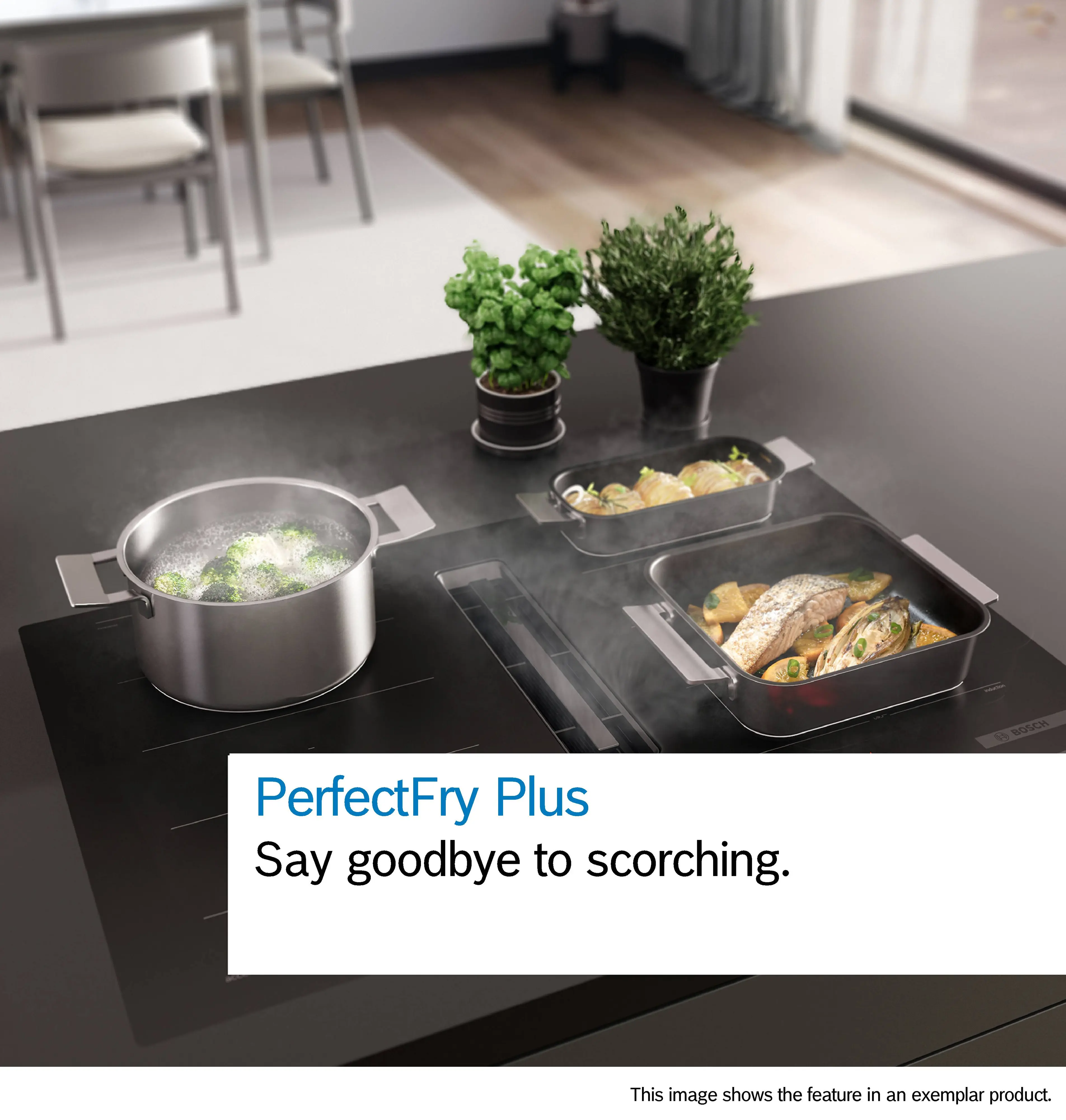 Bosch Series 6 PVQ731H26E 70cm Induction Hob With Integrated Ventilation System