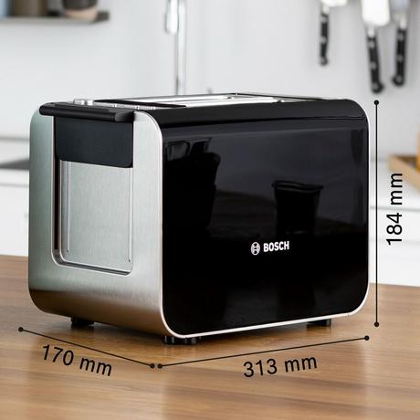 Bosch Styline TAT8613NGB 2 Slice Toaster Black Clearance