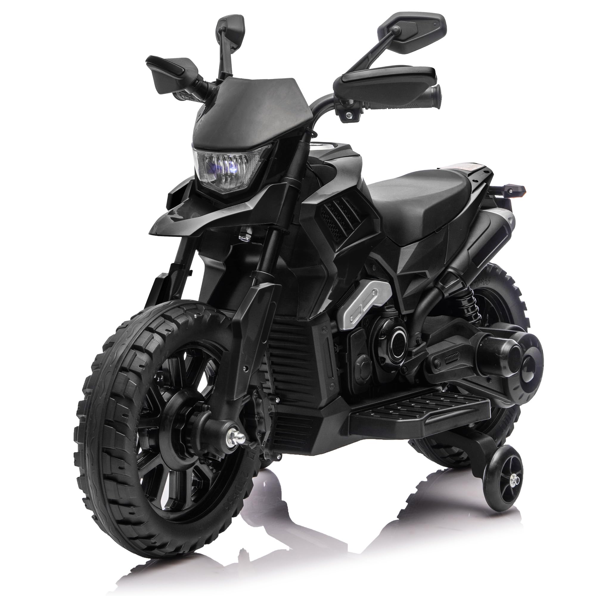 Garvee 6V Kids Electric Motorcycle with Training Wheels, Adjustable Speed 2-5 MPH, Durable Battery-Powered Ride-On Bike, Headlight & Music, Safe for Toddlers Outdoor Play