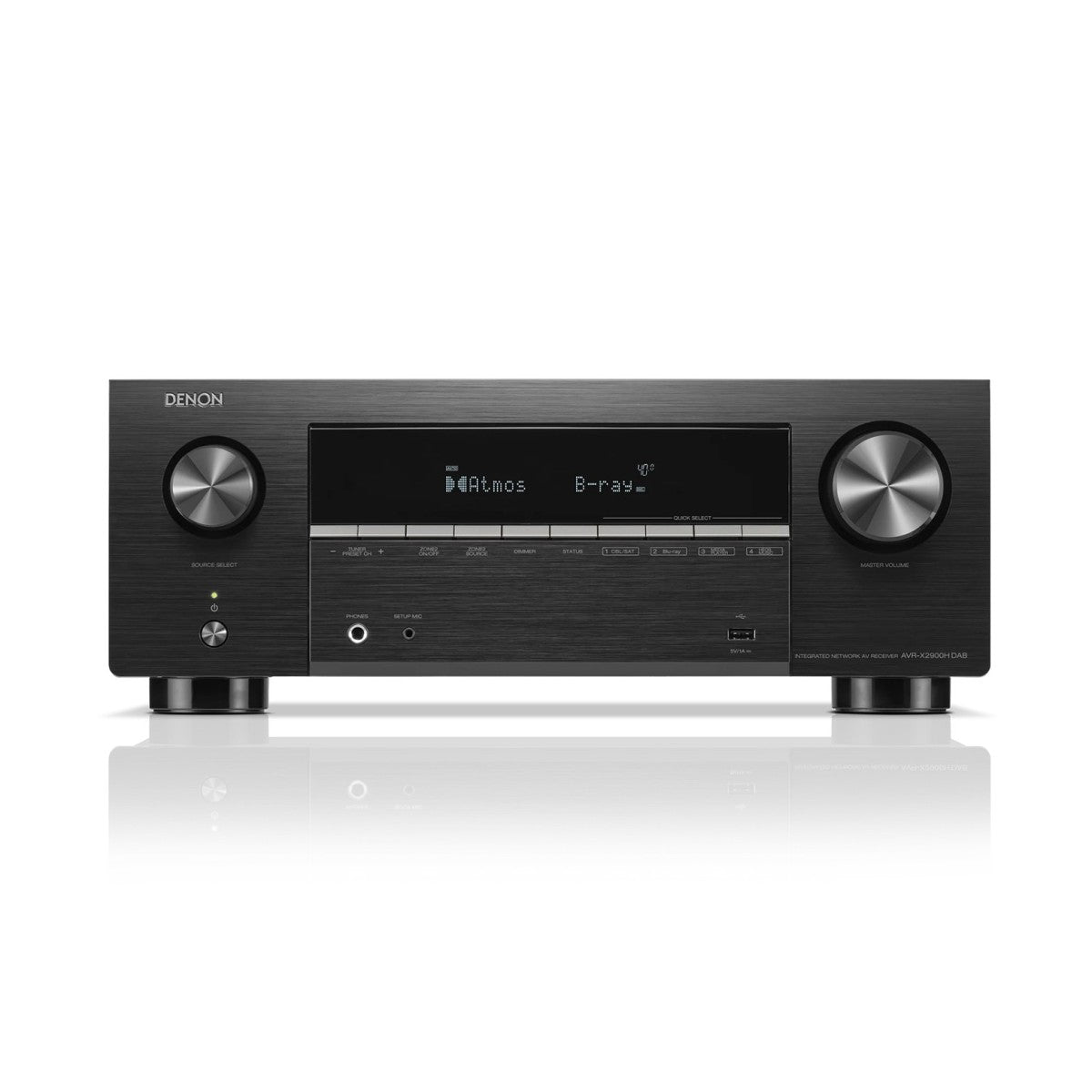 Denon AVR-X2900H DAB 7.2 Ch. 95W 4K/8K Dolby Atmos AV Receiver Powered by HEOS - Black