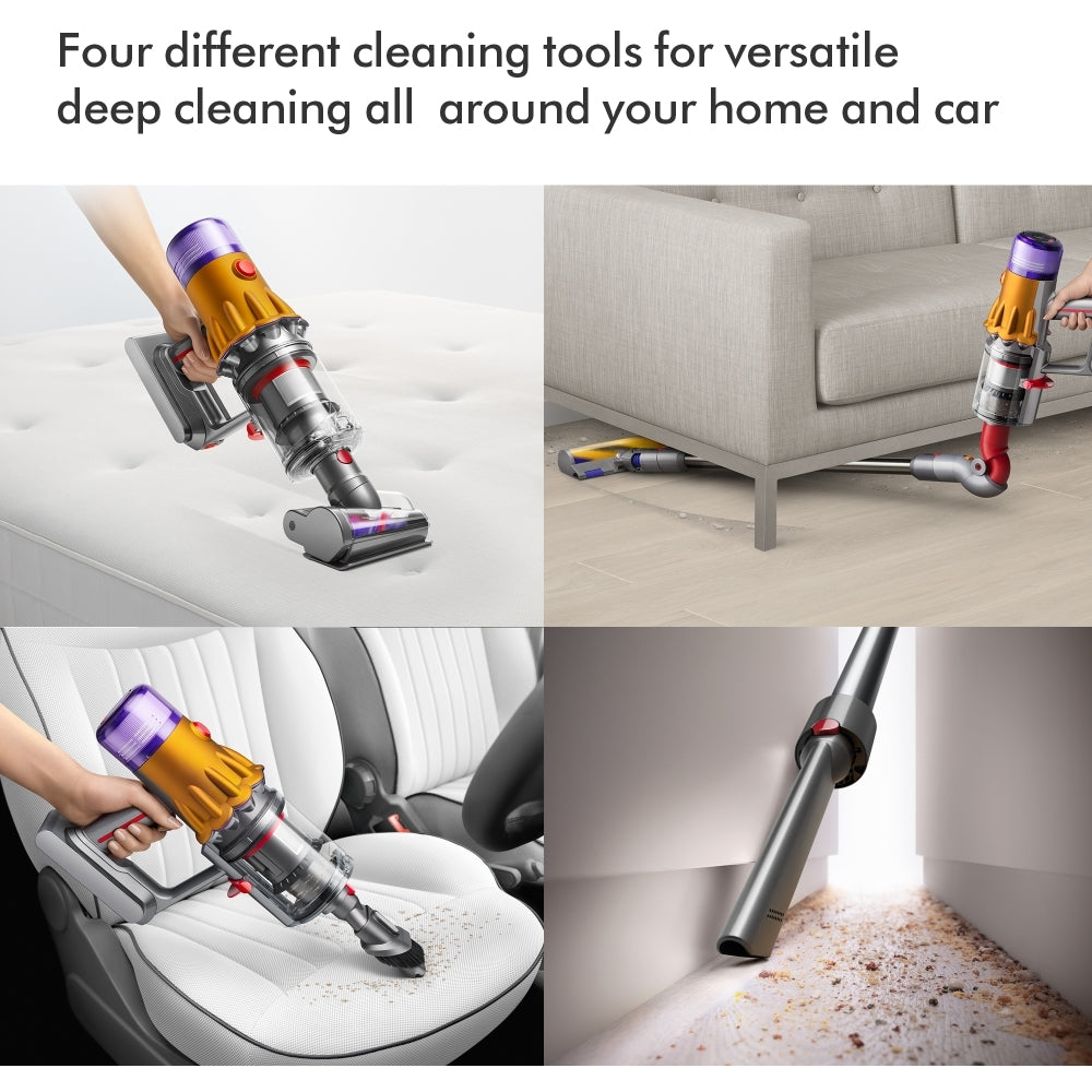 Dyson V12 Detect Slim Absolute Cordless Vacuum Cleaner with Furniture Cleaning Kit - Yellow Nickel