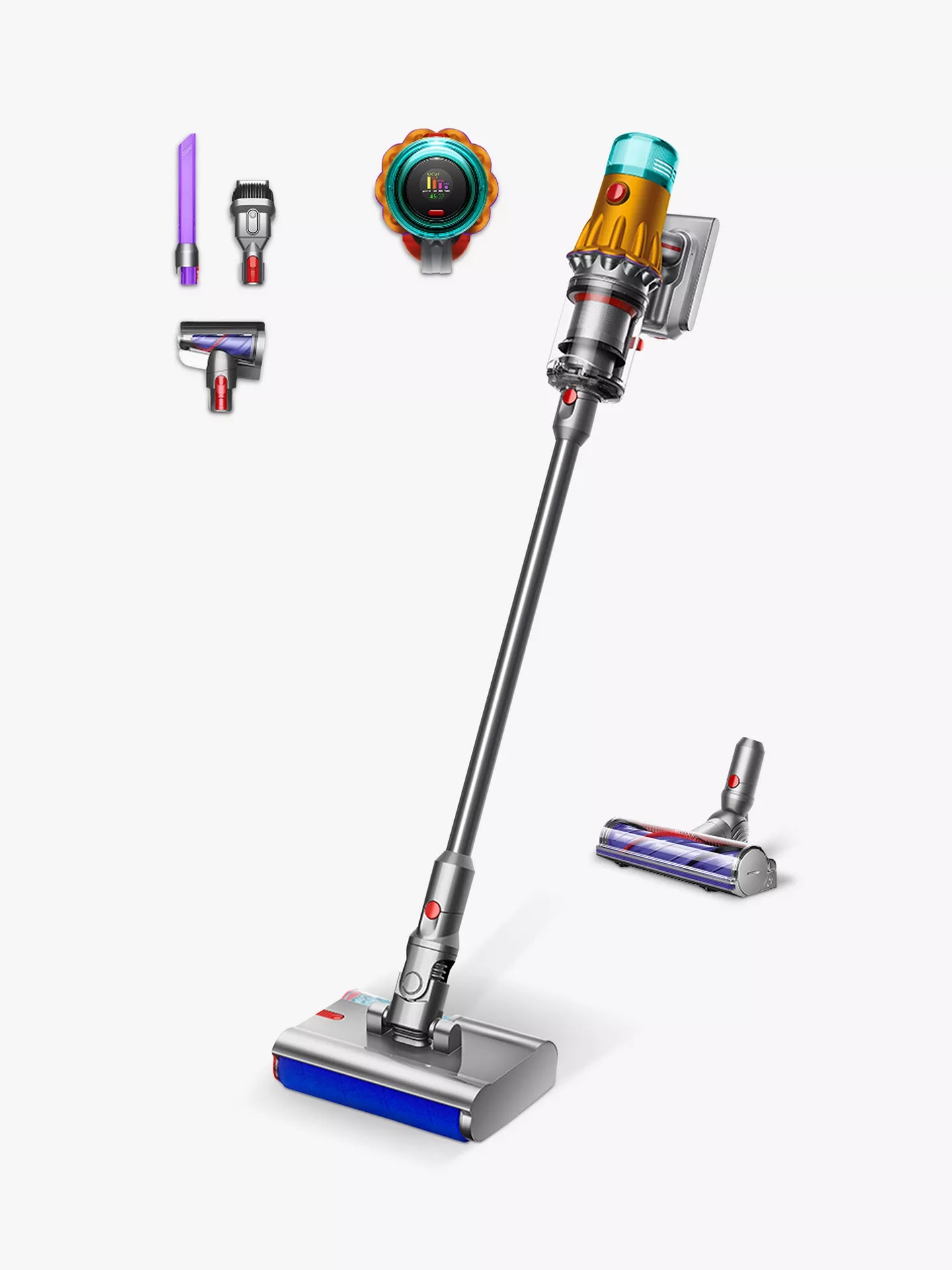 Dyson V12s Detect Slim Submarine Wet and Dry Cordless Vacuum Cleaner V12DETECTSUB - Yellow & Nickel