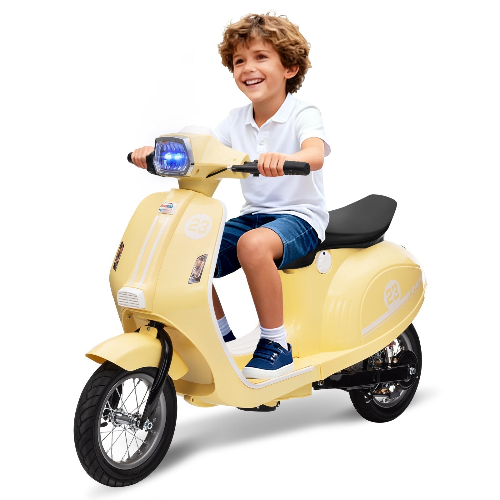 Garvee Ride - G Series: 24V 350W 14MPH Speed Rear Brake Twist Grip Throttle LED Light Blue Durable Pneumatic Tires Outdoor Riding
