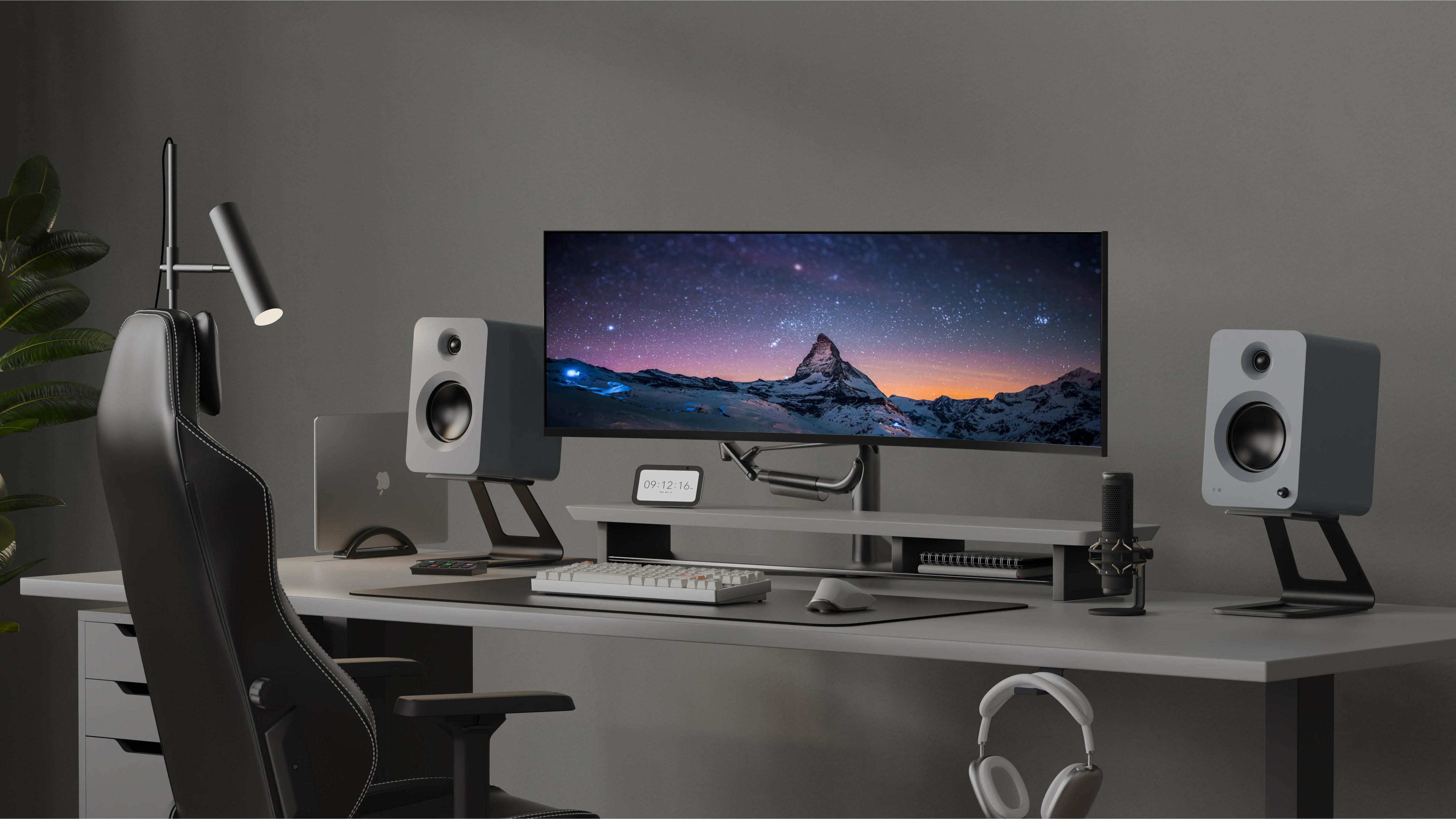 Kanto REN 200W Powered Bookshelf Speakers Pair with HDMI ARC USB-C and Bluetooth 5.3 - Matte Grey