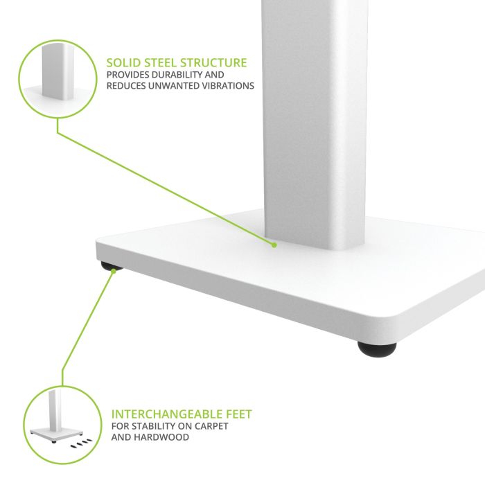 Kanto ST28 Speaker Stands Pair 28 Inch with MDF Base White
