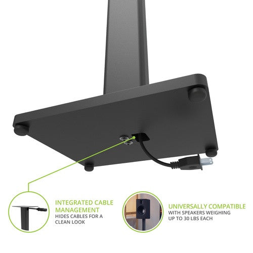 Kanto ST34 Speaker Stands Pair 34 Inch with MDF Base Black