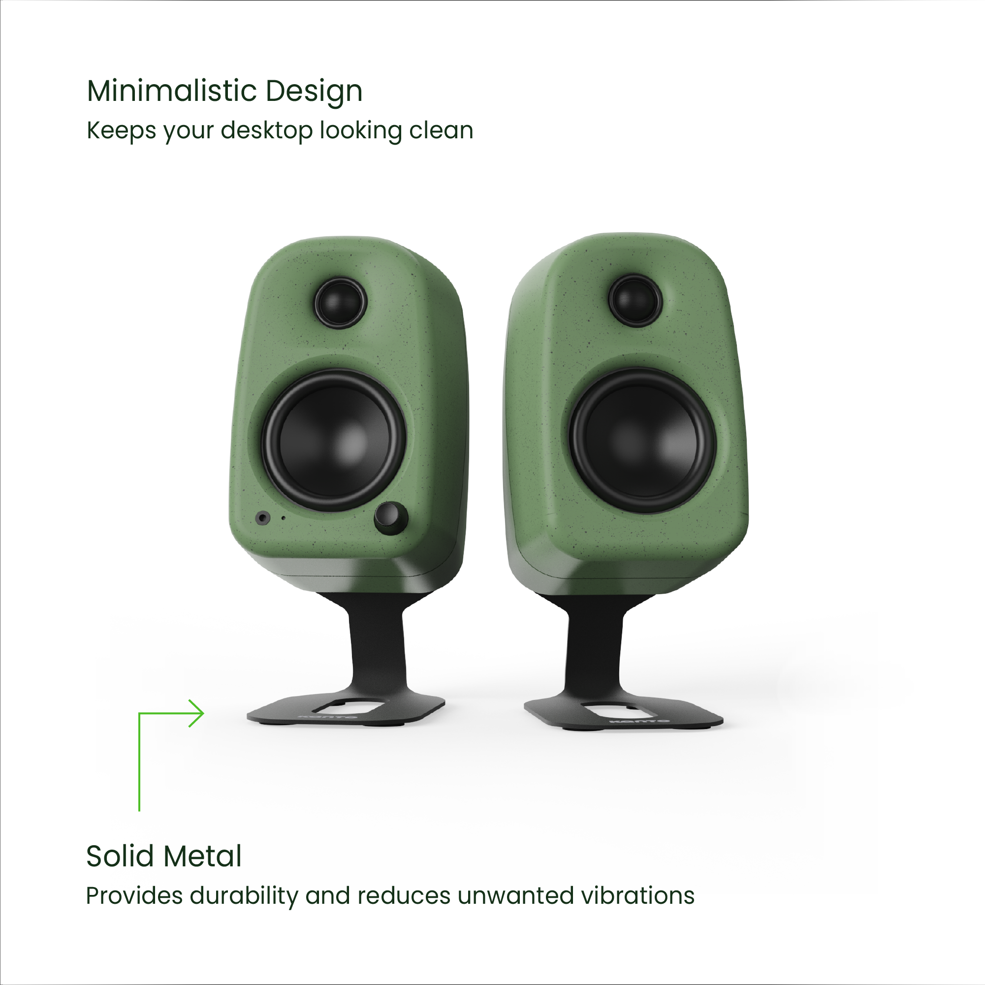 Kanto SU2 Rear-Mounted Desktop Stands for UKI and ORA Speakers Black
