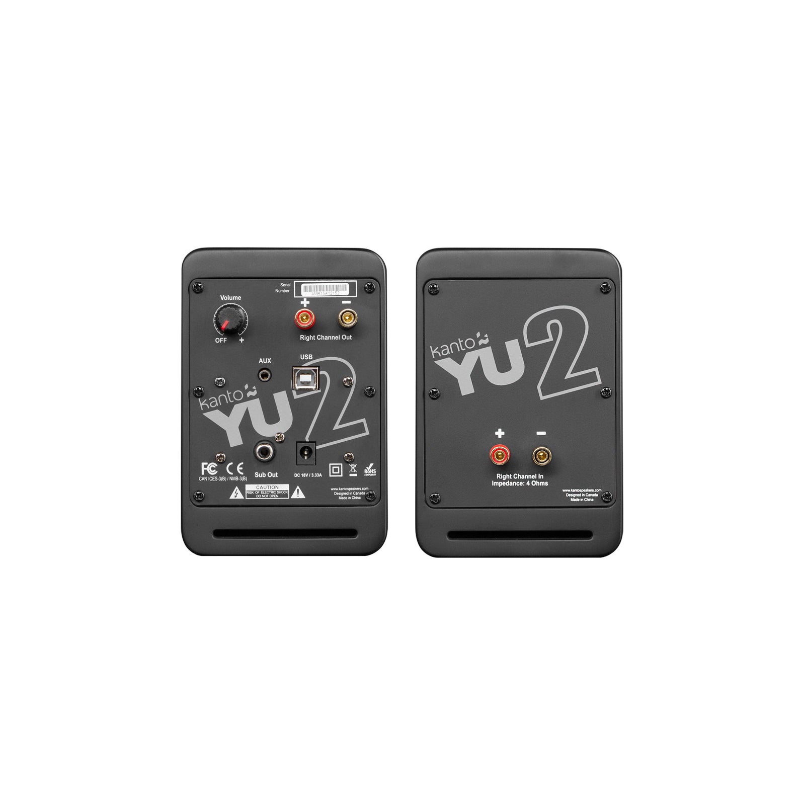 Kanto YU2 Powered Desktop Speakers Matte Black