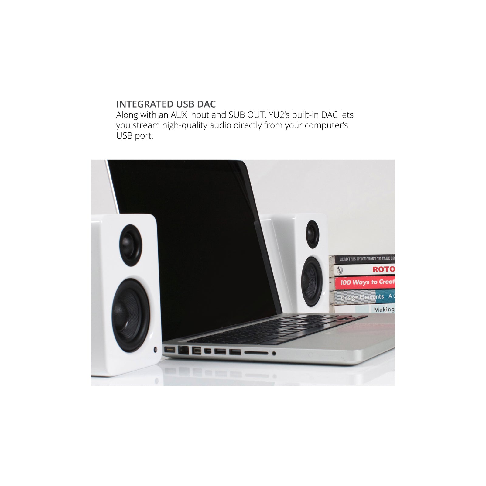 Kanto YU2 Powered Desktop Speakers Matte White