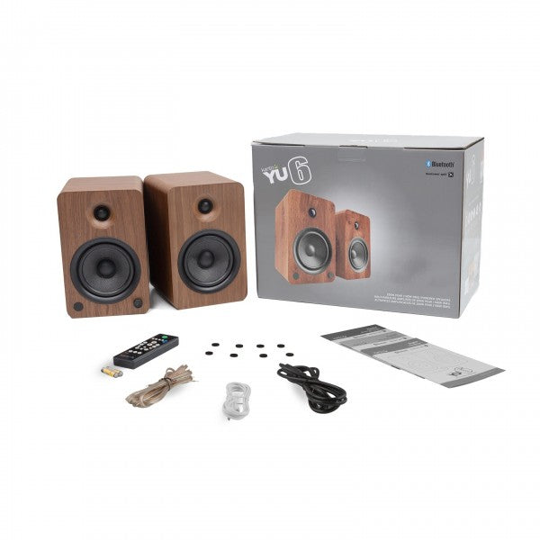 Kanto YU6 Powered Bookshelf Speakers With Bluetooth Walnut
