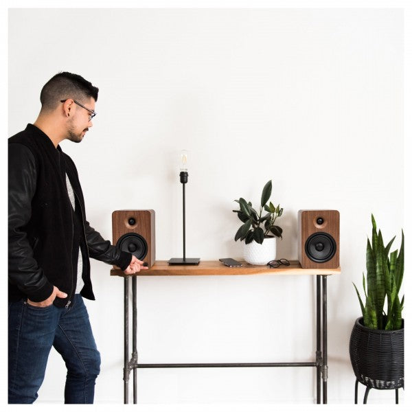 Kanto YU6 Powered Bookshelf Speakers With Bluetooth Walnut