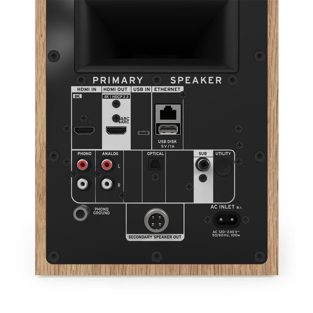 Klipsch The Fives II Active Bookshelf Speakers Pair - Red Oak