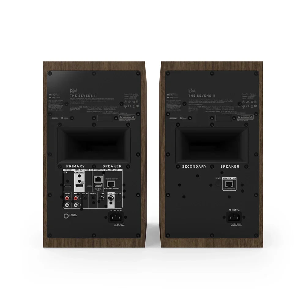 Klipsch The Nines II Active Bookshelf Speakers Walnut