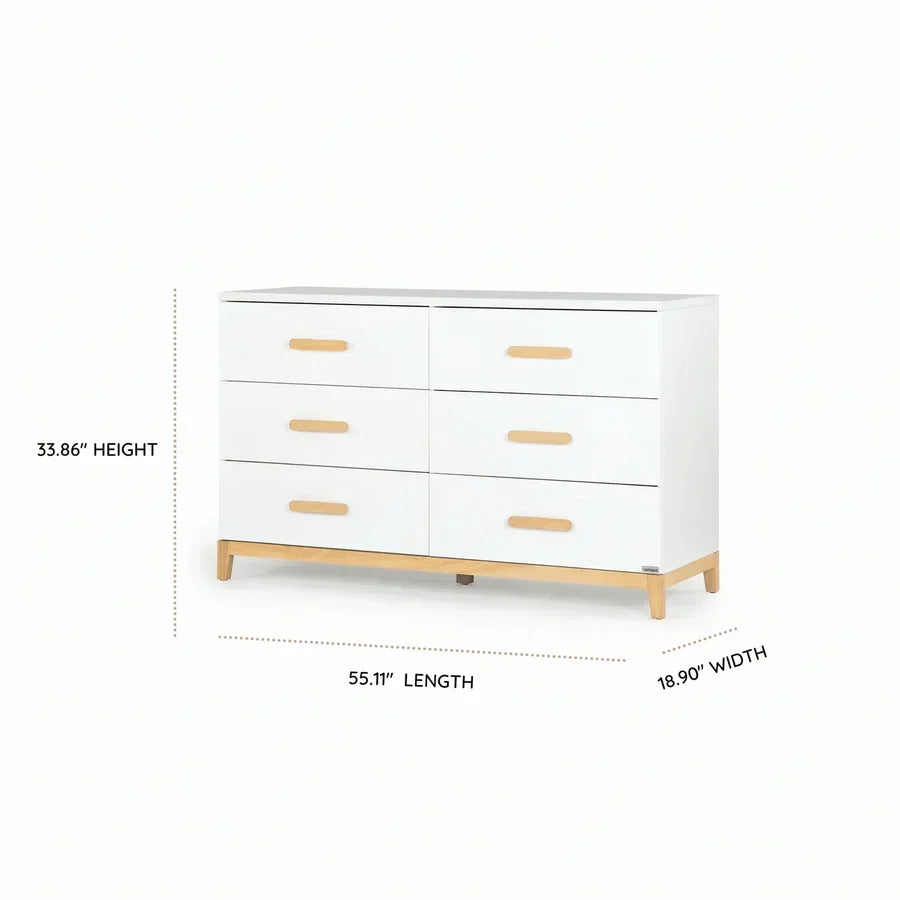 dadada LaLa Big 6-drawer Dresser - White/Natural
