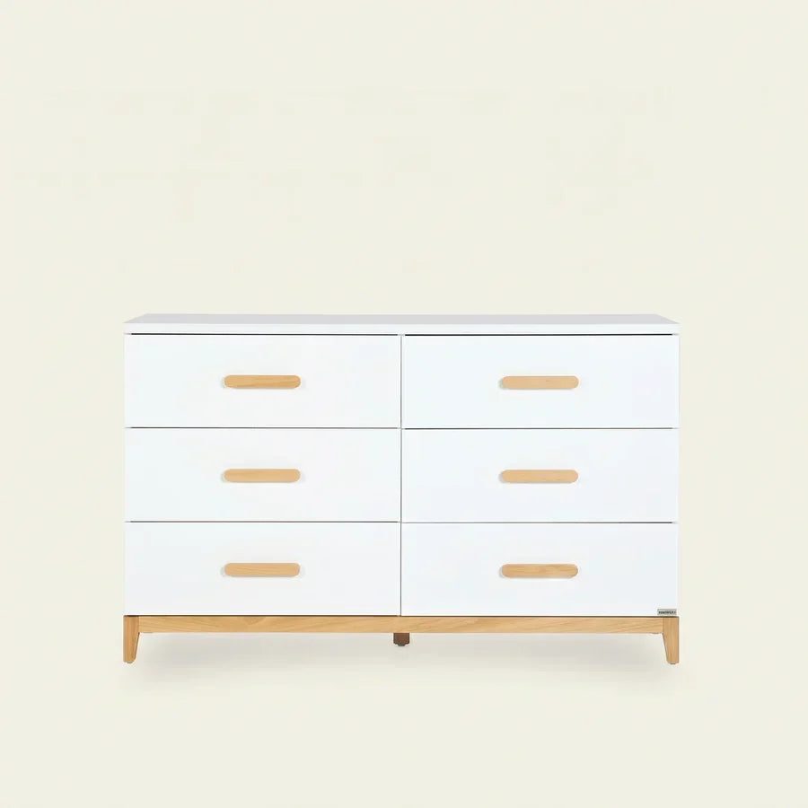 dadada LaLa Big 6-drawer Dresser - White/Natural