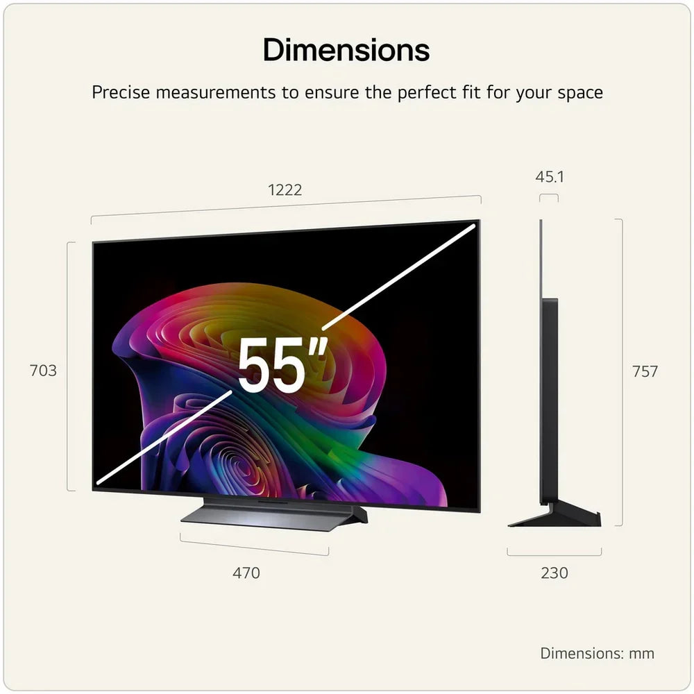 LG OLED55C66LB 55 Inch OLED evo AI C6 4K Ultra HD HDR Smart TV 2026