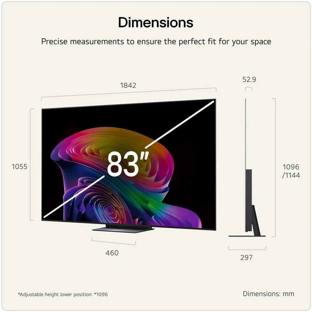 LG OLED83C66LB 83 Inch OLED evo AI C6 4K Ultra HD HDR Smart TV 2026