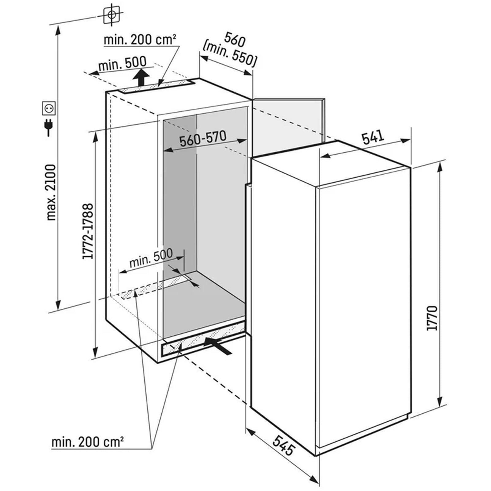 Liebherr Plus SIFNSE5128 Frost Free Fully Integrated Upright Freezer