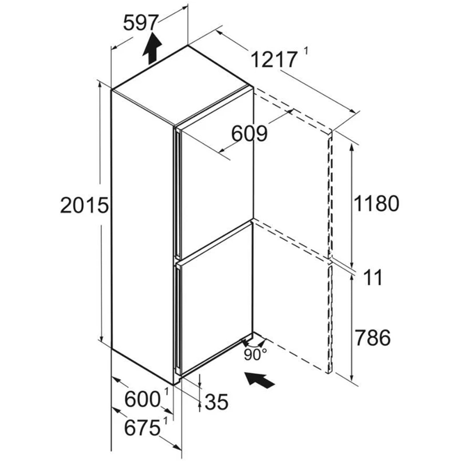Liebherr Pure CNSFD5703 60cm 369L No Frost Fridge Freezer Silver