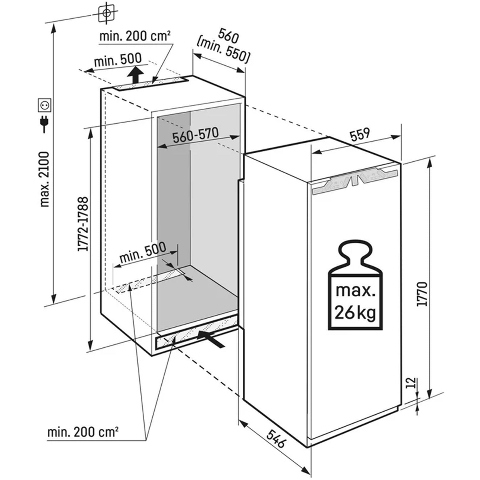 Liebherr Pure IRE5101 Fully Integrated Fridge with Icebox