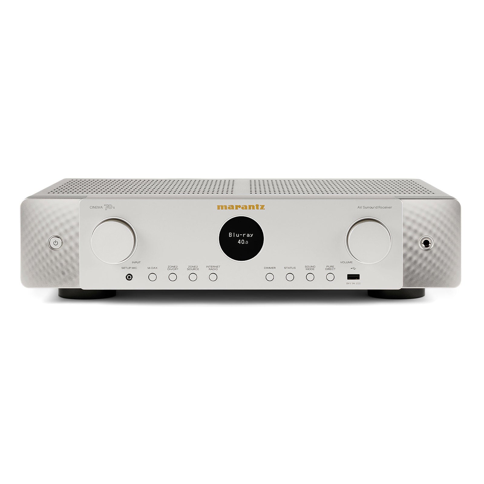 Marantz CINEMA 70s 7.2 Channel AV Receiver Silver with Monitor Audio Bronze 300 7G 5.1 Speaker Package White