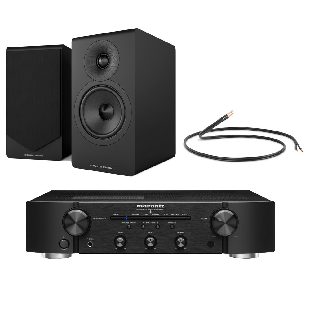 Marantz PM6007 2.2 Ch Integrated Amplifier with Acoustic Energy AE300 MK2 Bookshelf Speakers HiFi Package